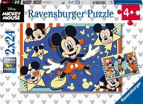 Ravensburger puzzel Mickey Mouse - Twee puzzels - 24 stukjes - kinderpuzzel