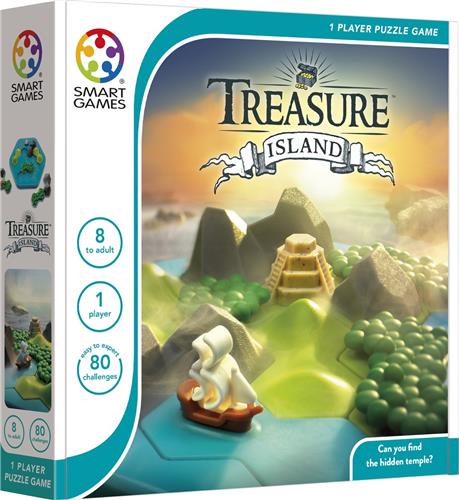 SmartGames - Treasure Island - breinbreker - 80 opdrachten - voor 1 speler - kinderen en volwassenen