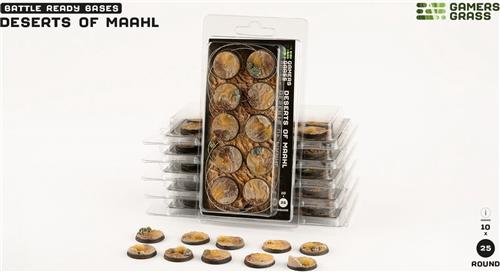 Deserts of Maahl Bases Pre-Painted (10x 25mm Round )