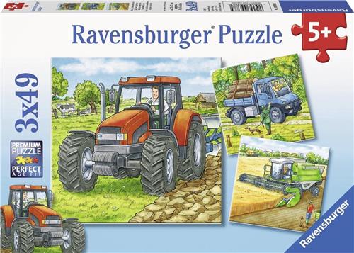 Ravensburger Grote landbouwmachines - Drie puzzels van 49 stukjes