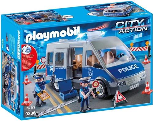 PLAYMOBIL Politie interventiewagen met wegversperring  - 9236