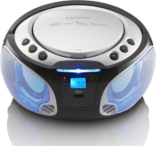 Lenco SCD-550SI - Draagbare radio met Bluetooth® en LED verlichting - Zilver