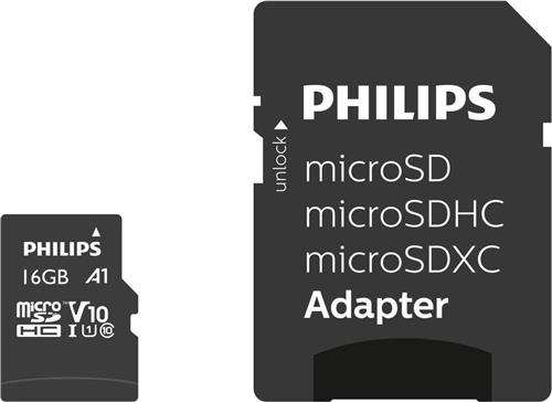 Philips FM16MP45B - Micro SDHC kaart 16GB incl. adapter - Class 10 - UHS-I U1