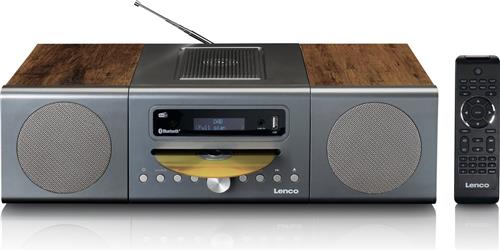 LENCO MC-175SI - Micro set met DAB, FM, CD, 2 USB, Bluetooth®, QI, RC - zilver