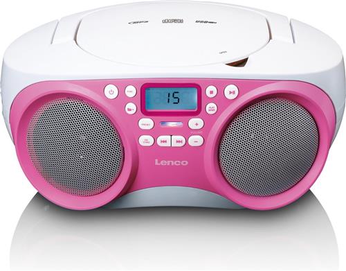 Lenco SCD-301PK - Draagbare radio cd speler met MP3 - Roze