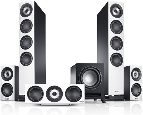 Teufel Definion 3 Surround "5.1-Set" - surround set - high-end home cinema luidspreker , wit / zwart