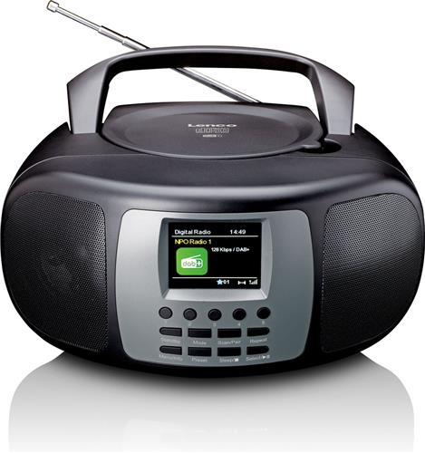 LENCO SCD-860BK - Draagbare DAB+/FM radio met Bluetooth®, CD-speler en groot LCD kleurendisplay - Zwart