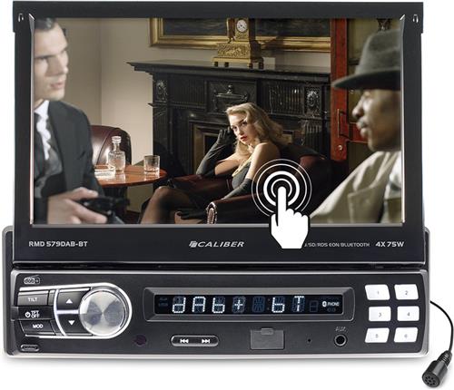 Caliber Autoradio met Bluetooth - DAB - DAB+ - Klapscherm - USB, SD, AUX, FM - 1 DIN - Enkel DIN - Achteruitrijcamera Ingang - Handsfree bellen (RMD579DAB-BT)