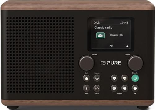 Pure Classic H4 - Charmante digitale radio in koffie zwart/walnoot