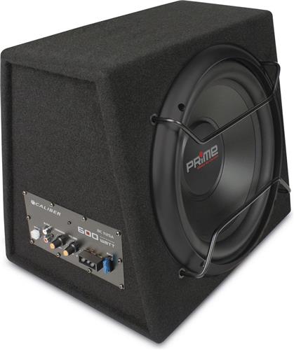 Caliber Subwoofer Auto met Versterker - 600 Watt Piekvermogen 12 Inch Actieve Woofer - 25 tot 3500 Hz Crossover RCA (BC112SA)