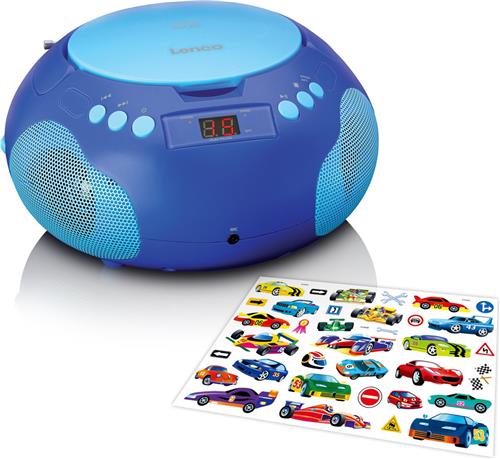 Lenco SCD-620BU - Draagbare radio/ CD player met microfoon - Blauw