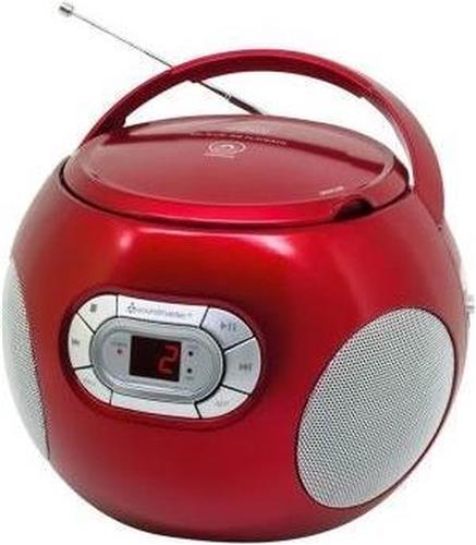 Soundmaster SCD2120RO - Boombox met FM-radio en CD, rood