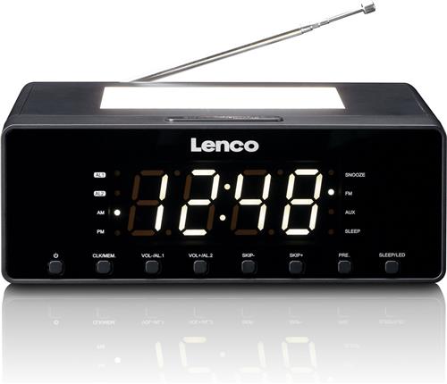 LENCO CR-540BK - Wekkerradio met dimbaar nachtlampje en USB oplaadfunctie - Zwart