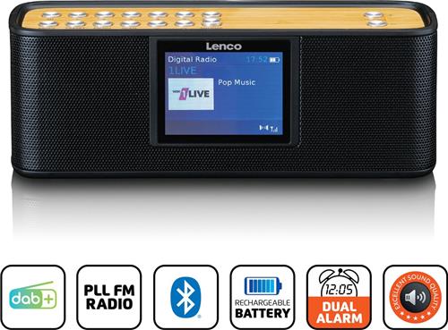 Lenco PDR-045BK - DAB Radio met Bluetooth - Zwart