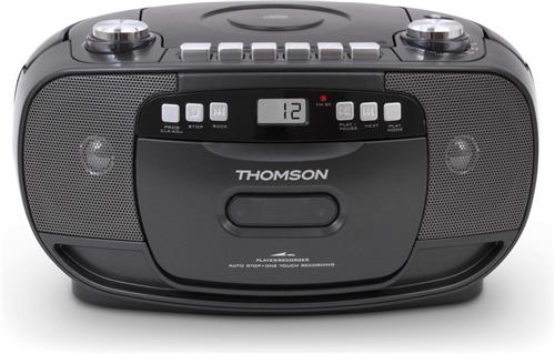 Thomson RK200CD FM-radio en CD Speler met Cassettedeck Recorder - Zwart