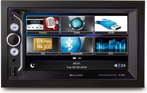 Caliber 2 DIN Autoradio - Bluetooth - DAB Autoradio - Multimedia Autoradio - 6,2 Touchscreen - 2 DIN - Achteruitrijcamera Ingang - Handsfree bellen - iOS & Android Mirror Link - USB Oplaad poort (RMD803DAB-BT)