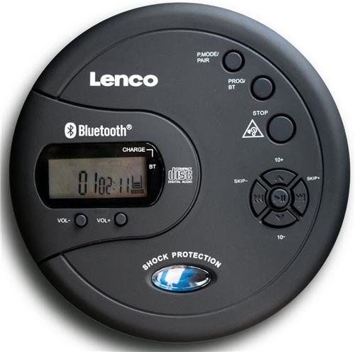 Lenco CD-300BK Discman - Draagbare Bluetooth® CD-MP3 Speler - Anti-Shock bescherming en oplaadbare Batterij - Zwart