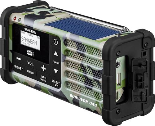 Sangean MMR-88 DAB+ FM-RDS/DAB/Handcrank/Solar Radio - Camouflage