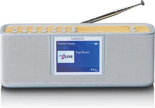 Lenco PDR-046GY - Eco DAB Radio met Bluetooth - Wit/Bamboe