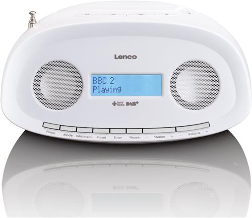 Lenco SCD-69WH - Draagbare radio cd speler met DAB en USB-ingang - Wit