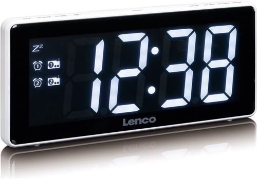 Lenco CR-30WH - Wekkerradio met groot 3” LED Display - Wit