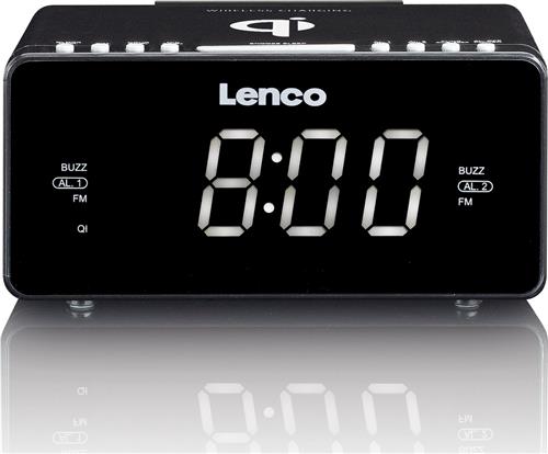 Lenco CR-550BK - Wekkerradio met Qi Wireless Smartphone oplader - Zwart