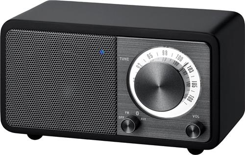 Sangean Genuine Mini - WR-7 - Mini FM-radio met Bluetooth en houten kast - Zwart