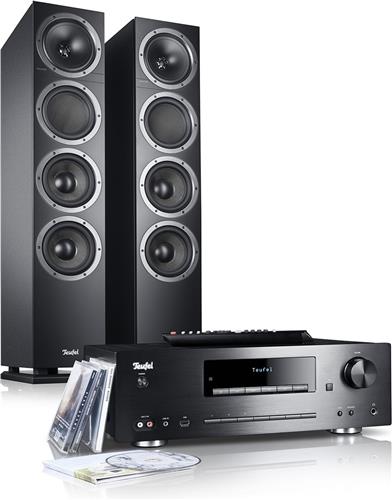 Teufel THEATER 500 KOMBO - Krachtige all-in-one set met de vloerstaande speakers -bluetooth, NFC, dab+, aux, cd-speler , zwart