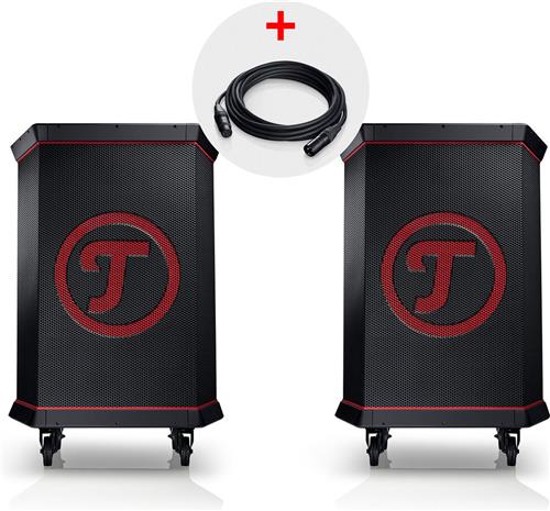 Teufel ROCKSTER Stereo set - krachtigste portable bluetooth speaker ter wereld - 121 dB - 2-kanaals dj-mengpaneel - 2 stereo inputs