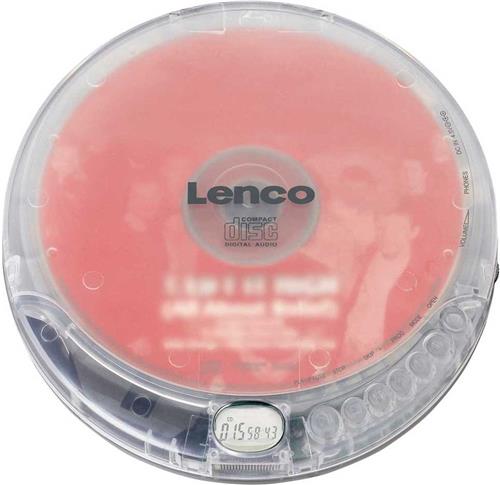 Lenco CD-012TR Discman - Draagbare CD Speler met Oordopjes - Transparant