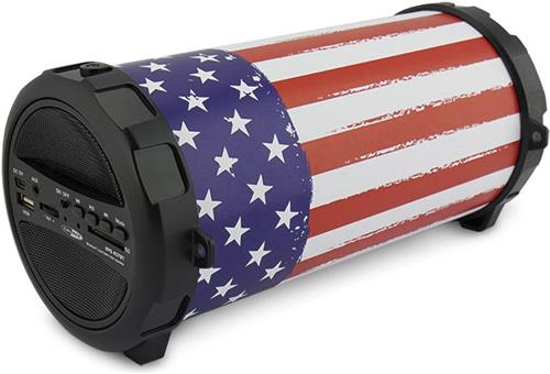 Caliber Bluetooth Speaker - Amerikaanse vlag ontwerp - muziek box met Bluetooth, USB, SD en AUX 8 Uur Speeltijd (HPG407BT-USA)