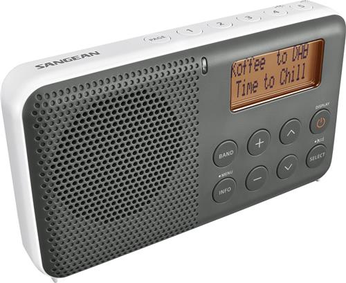 Sangean Pocket 640 - DPR-64 - Pocket radio met DAB+/FM en wekker - Grijs/Wit