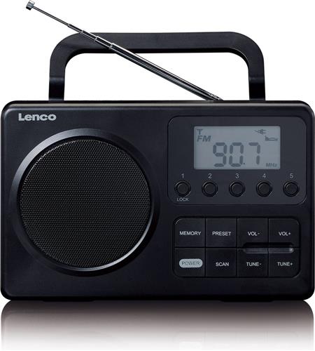 LENCO MPR-035BK - Compacte draagbare FM Radio met LCD-scherm - Zwart