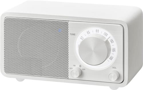 Sangean Genuine Mini - WR-7 - Mini FM-radio met Bluetooth en houten kast - Wit