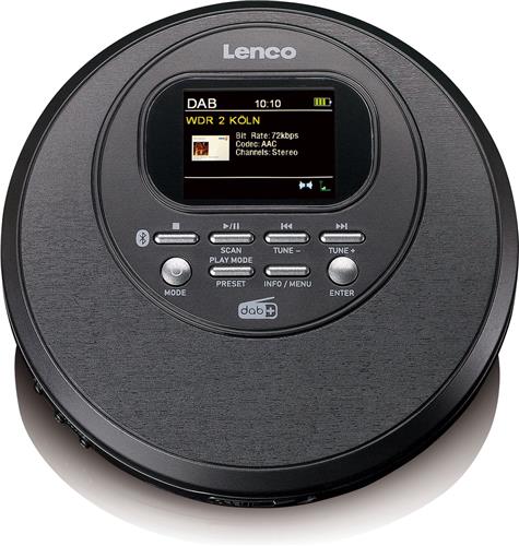 Lenco CD-500BK - Draagbare CD-speler met DAB en FM - Bluetooth - Zwart