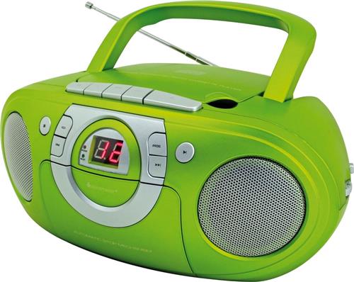 Soundmaster SCD5100GR - Boombox met FM-radio en cassettespeler, groen