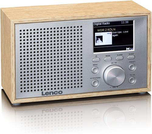 LENCO DAR-017WH - Compacte en stijlvolle DAB+/FM radio met Bluetooth® en houten behuizing - Eikenhout