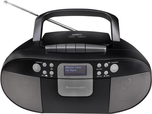 Soundmaster SCD7800SW - Boombox met DAB+/FM-radio, CD, MP3, USB en cassettespeler, zwart