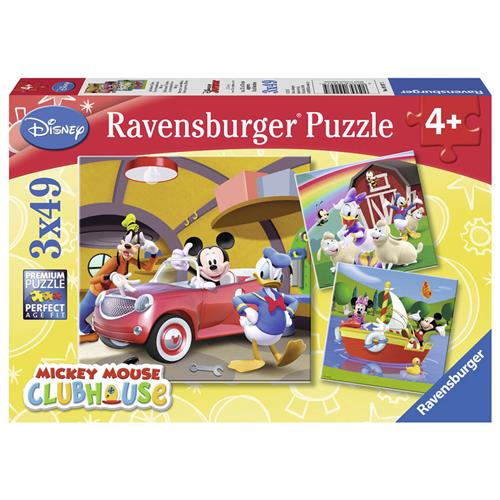 Ravensburger puzzel Disney Mickey Mouse: Iedereen houdt van Mickey - 3x49 stukjes - kinderpuzzel