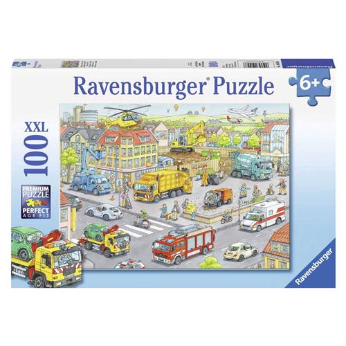 Ravensburger puzzel Voertuigen in de stad - Legpuzzel - 100 stukjes