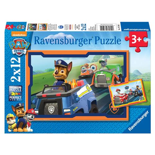 Ravensburger PAW Patrol in actie - 2 x 12 stukjes - kinderpuzzel