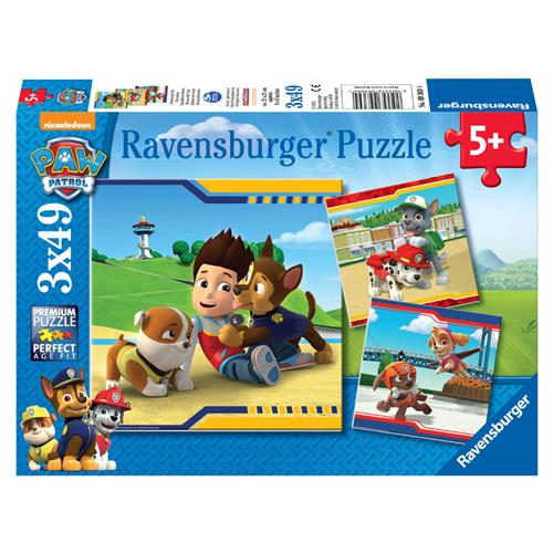 Ravensburger puzzel PAW Patrol: Helden met vacht - 3x49 stukjes - kinderpuzzel