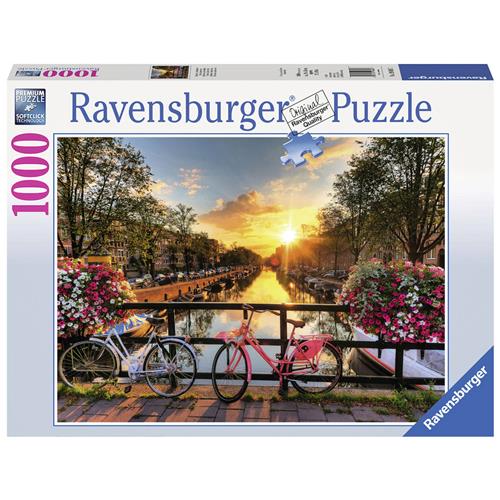 Ravensburger puzzel Fietsen in Amsterdam - Legpuzzel - 1000 stukjes