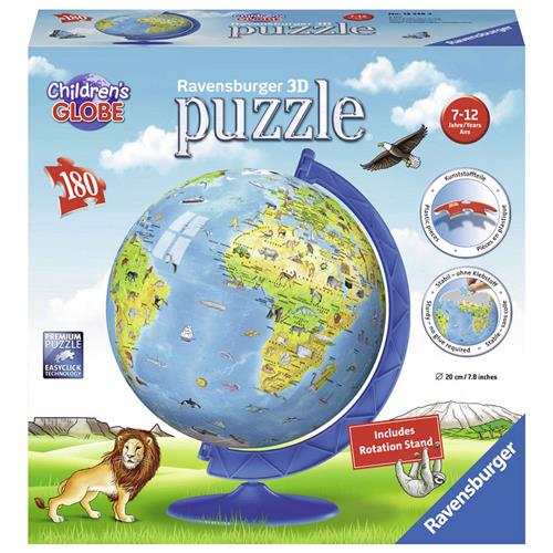 Ravensburger XXL Kinder globe (Engels) - 3D Puzzel - 180 stukjes