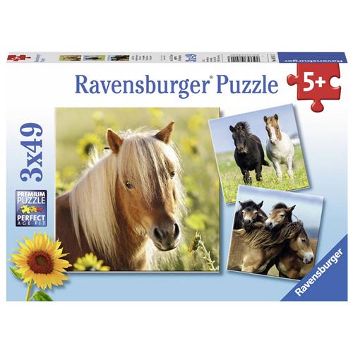 Ravensburger puzzel Schattige Pony's - 3x49 stukjes - kinderpuzzel