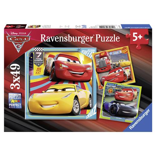 Ravensburger puzzel Cars 3 Legendes van de baan - 3x49 stukjes - kinderpuzzel