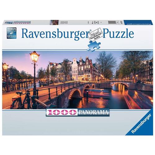 Ravensburger Panorama Puzzel Avond in Amsterdam - Legpuzzel - 1000 stukjes