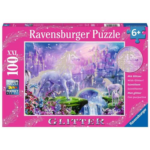 Ravensburger puzzel Koninkrijk van de Eenhoorns (glitter) - Legpuzzel - 100 stukjes