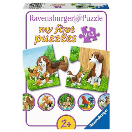 Ravensburger Dierenfamilies op de boerderij - My First puzzles - 9x2 stukjes - kinderpuzzel