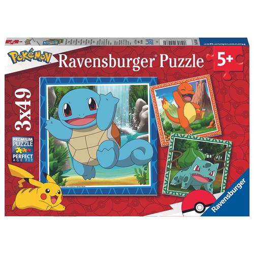 Ravensburger puzzel Pokémon - Legpuzzel - Drie puzzels - 49 stukjes - kinderpuzzel